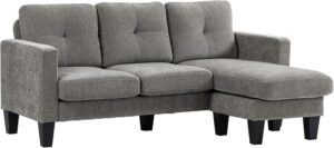 HOMCOM Divano Angolare con Penisola Reversibile